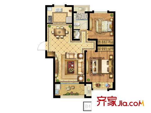 协信・未来城B4户型 2室2厅1卫1厨