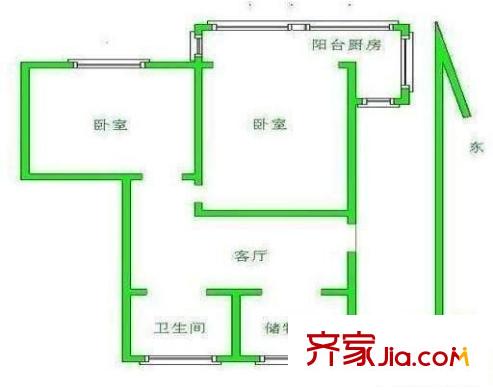惠峰新村户型图2室 户型图 2室1厅1卫1厨