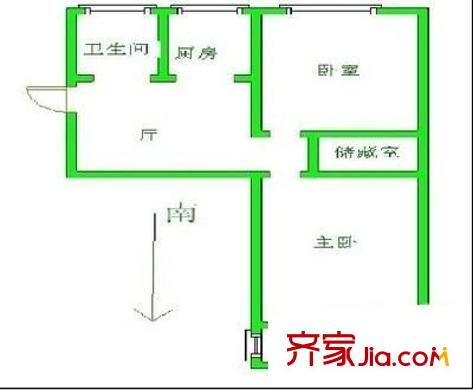 东映山河户型图1室 户型图 1室1厅1卫1厨