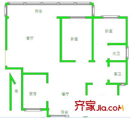 瑞江花园 3室 户型图
