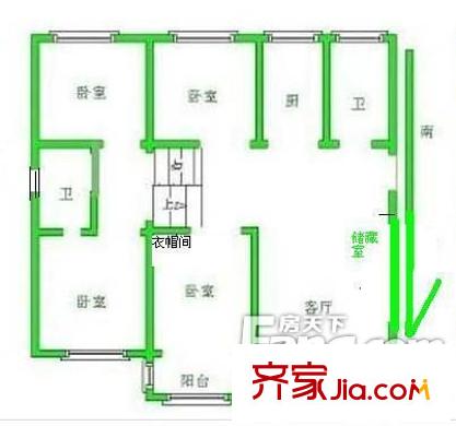 瑞江花园 4室 户型图