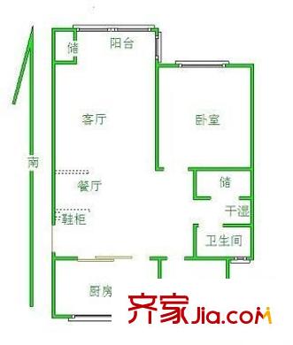 瑞江花园 2室 户型图