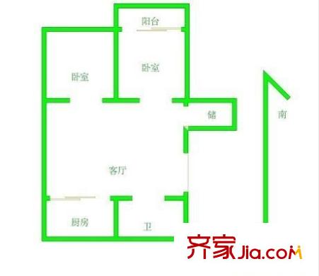 惠峰新村户型图2室 户型图 2室1厅1卫1厨