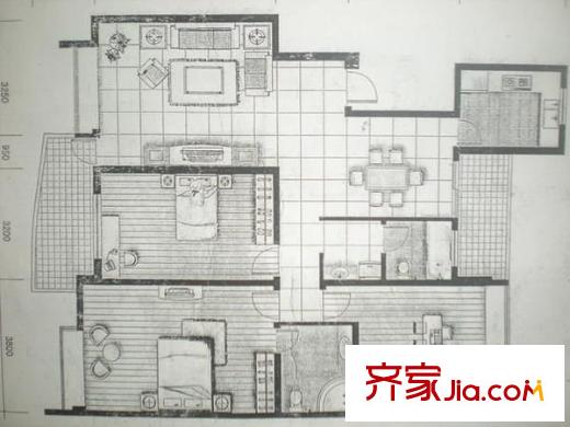 阳光城市花园二期户型图3室 户型图 3室2厅2卫1厨