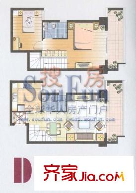 阳光城市花园二期户型图D 2室2厅2卫