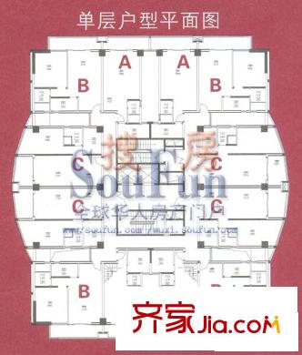 阳光城市花园二期户型图单层户型平面图
