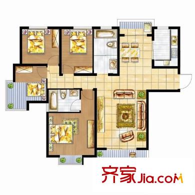 晴山蓝城户型图4室 户型图 4室2厅2卫1厨