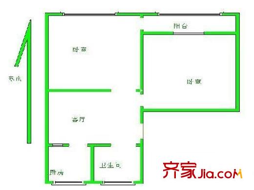 江海新村户型图2室 户型图 2室1厅1卫1厨