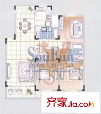 凤翔馨城户型图多层2 3室2厅2卫