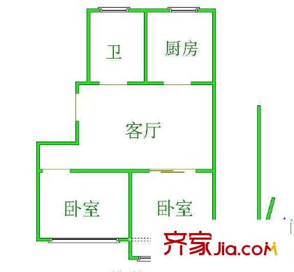 江海新村户型图2室 户型图 2室1厅1卫1厨