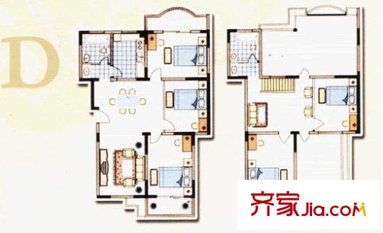 湖滨壹号户型图跃层 5室3厅2卫