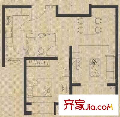 金海里户型图1室 户型图 1室1厅1卫1厨