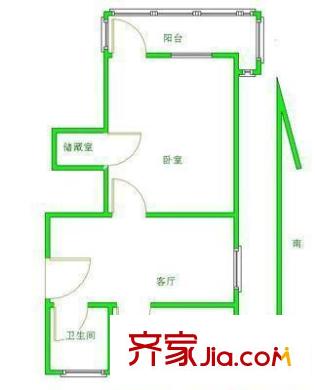 金海里户型图1室 户型图 1室2厅1卫1厨