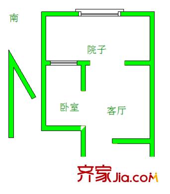 溪北新村 1室 户型图