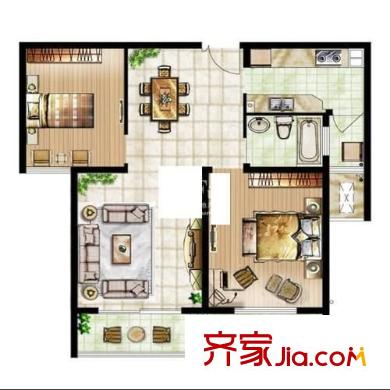 新洲人家户型图1室 户型图 1室1厅1卫1厨