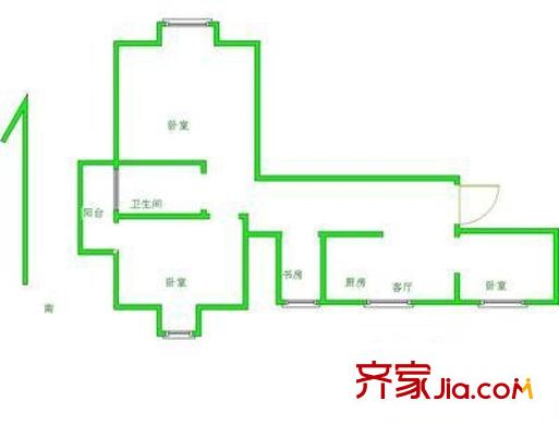 五星家园户型图3室 户型图 3室1厅1卫1厨