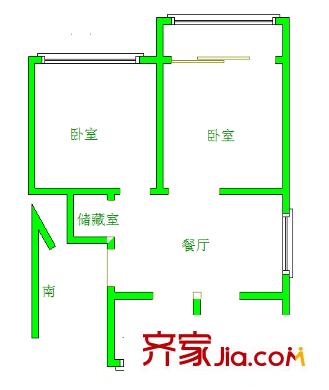 曹张新村 2室 户型图