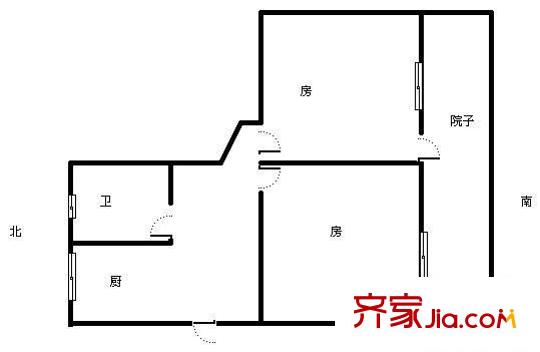 曹张新村户型图2室 户型图 2室1厅1卫1厨