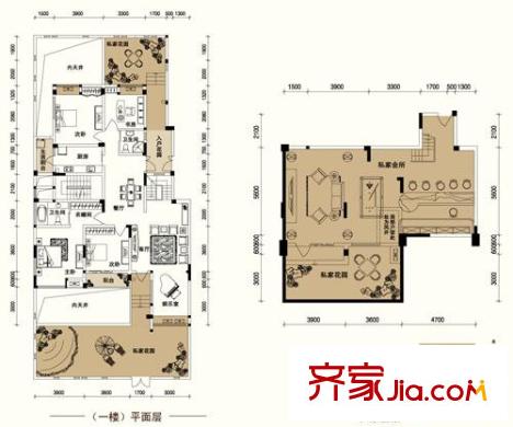 金科东方王榭户型图二期15、16、19号楼HC1-a户型图 4室2厅2卫1厨