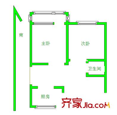 曹张新村 2室 户型图