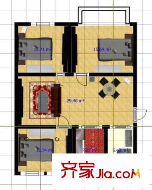 新江南花园户型图3室 户型图 3室2厅2卫1厨
