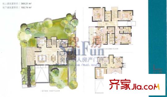 半山一号L2户型 4室5厅5卫2厨