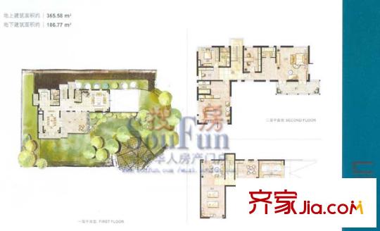 半山一号C1户型 4室6厅6卫2厨