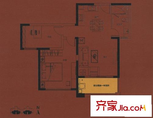 爱家金河湾精装MINI公馆 2室2厅1卫