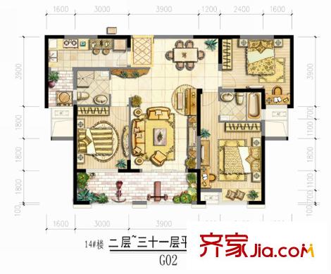 金科米兰米兰G02(售罄) 3室2厅2卫1厨