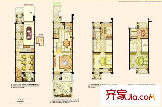 阿维侬庄园B1户型 3室2厅3卫1厨