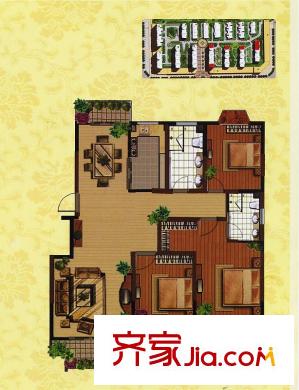 宏润阳光城B户型(售罄) 3室2厅2卫