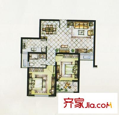 水岸观邸B2观景高层 2室2厅1卫1厨