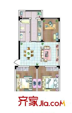 格林春天・野花园二期B户型 3室2厅2卫