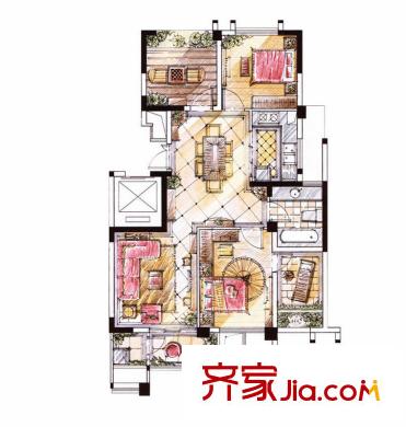 长江国际二期晶源逸沁E8户型(售罄) 3室2厅1卫1厨