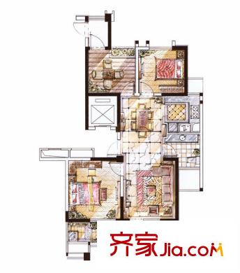 长江国际二期晶源精致E2户型(售罄) 3室2厅1卫1厨