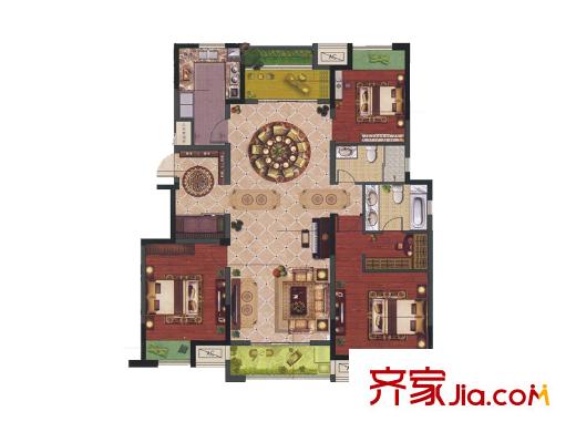 香缇半岛三室户 3室2厅2卫1厨