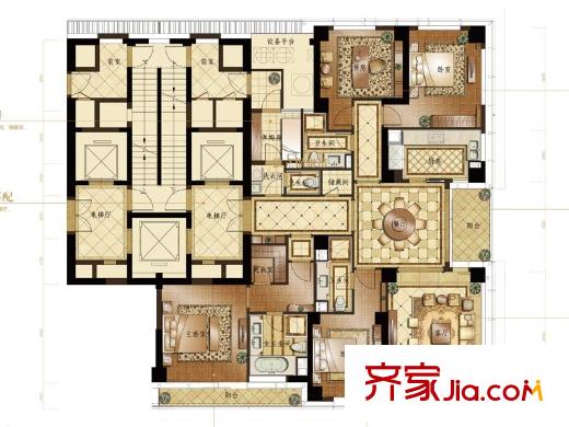 蠡湖香樟园C户型 4室2厅4卫1厨