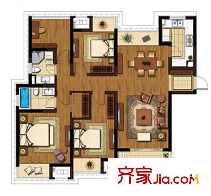 九龙仓玺园改善型户型 4室2厅2卫