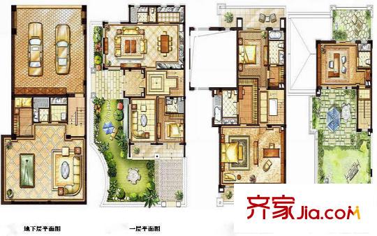 九龙仓玺园别墅420户型 4室4厅5卫1厨