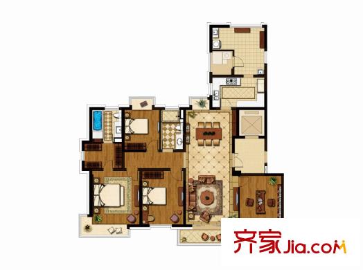 九龙仓玺园大平层户型 5室2厅2卫