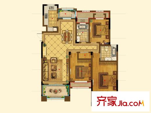 御山前126平 3室2厅2卫1厨
