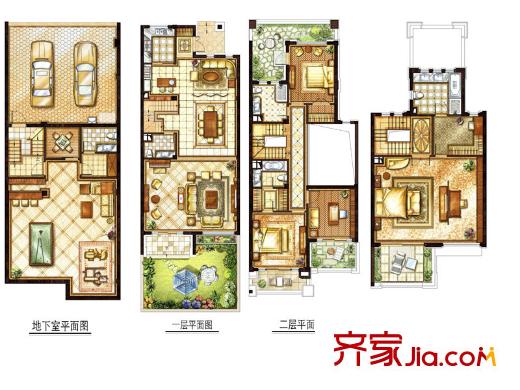 九龙仓玺园别墅340户型 4室4厅5卫1厨