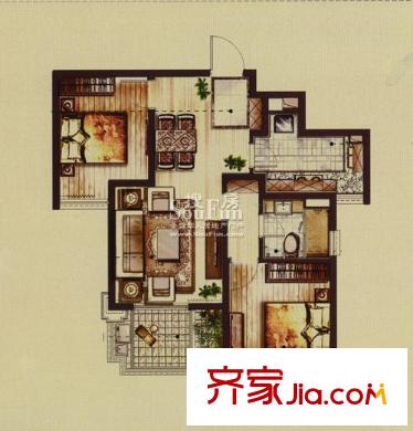 金域蓝湾铂金之家-II户型 2室2厅1卫