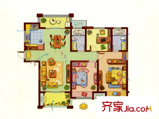 国联乐园喜乐 3室2厅2卫1厨