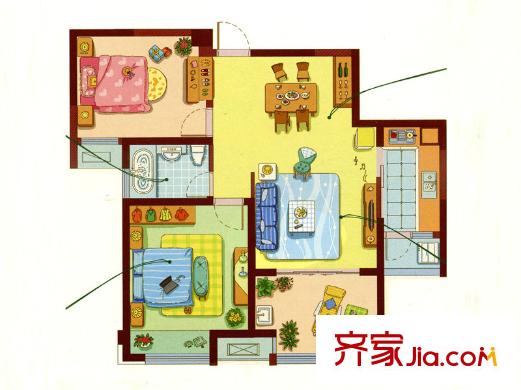 国联乐园可乐 2室2厅1卫1厨