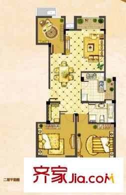 花半里GB2户型 3室2厅1卫1厨