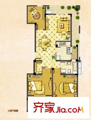 花半里GB3户型 3室2厅1卫1厨