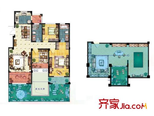 水清木华Ⅱ期B1-1户型 3室2厅2卫1厨