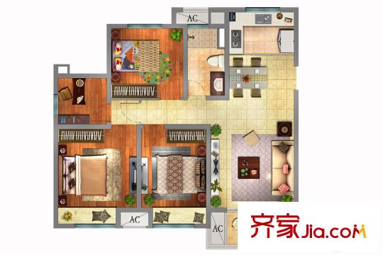 中海珑玺二期109 4室2厅1卫1厨