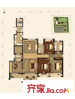 路劲天御C户型 3室2厅2卫1厨